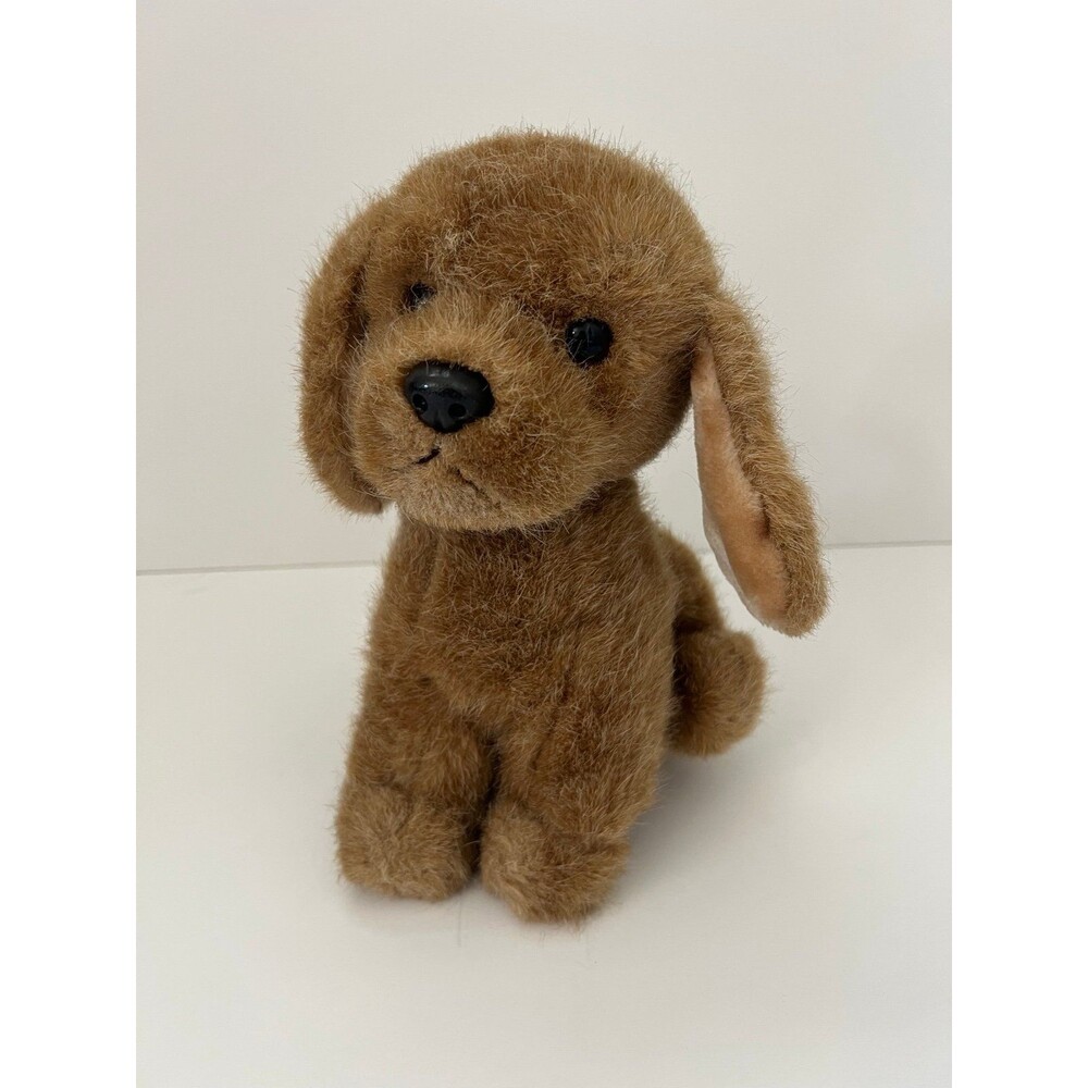 Vintage Russ Berrie Puddles Brown Plush Puppy Dog Stuffed Animal